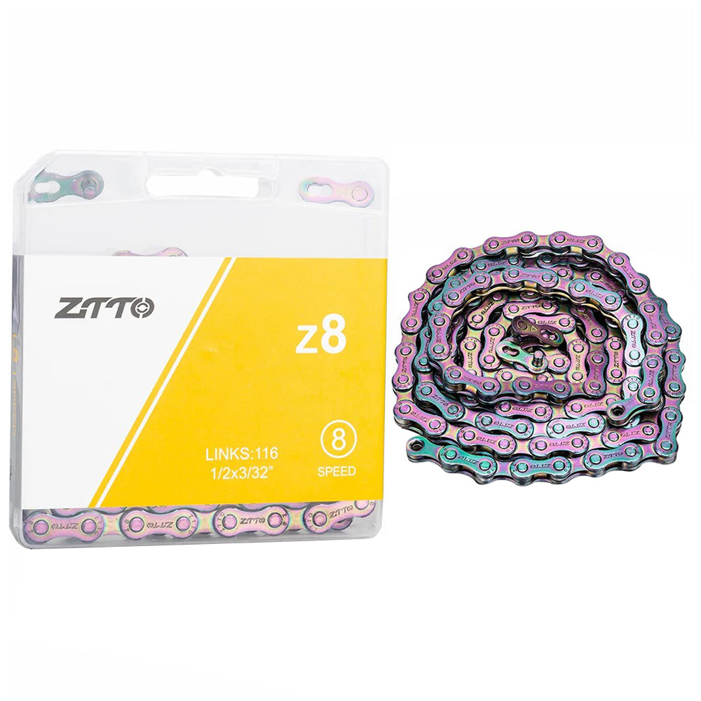 ZTTO z8 Carbon Steel Bicycle Chain 8-Speed 116 Links Mountain Road Bike Chain ZTTO z8 Carbon Steel Bicycle Chain 8-Speed 116 Links Mountain Road Bike Chain